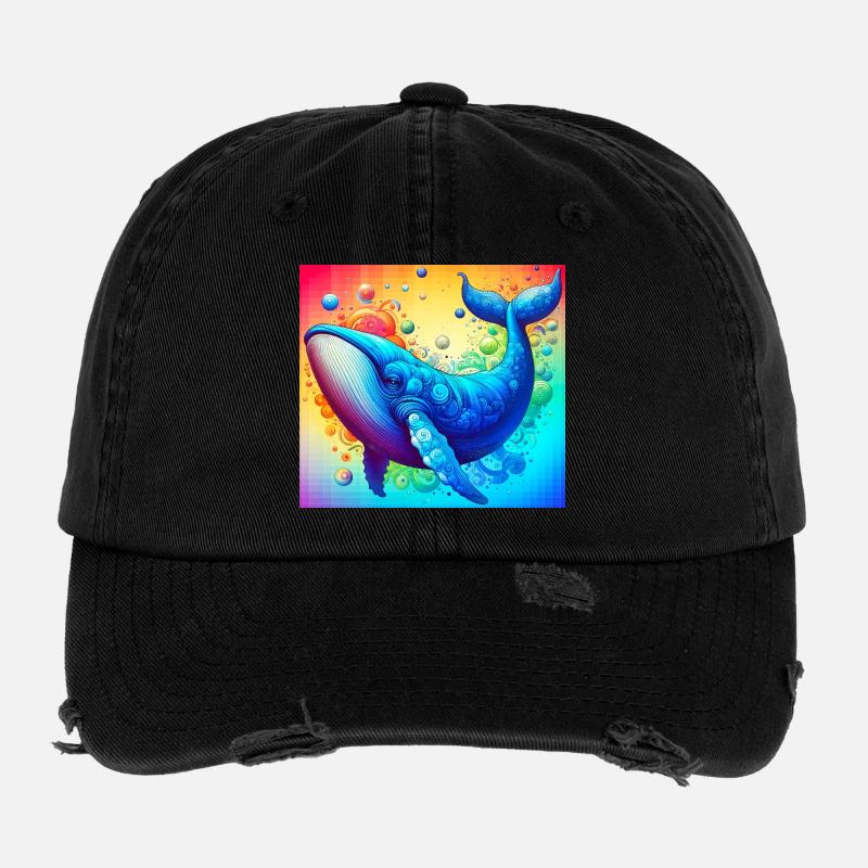 whale Flexfit Vintage Destroyed Cap