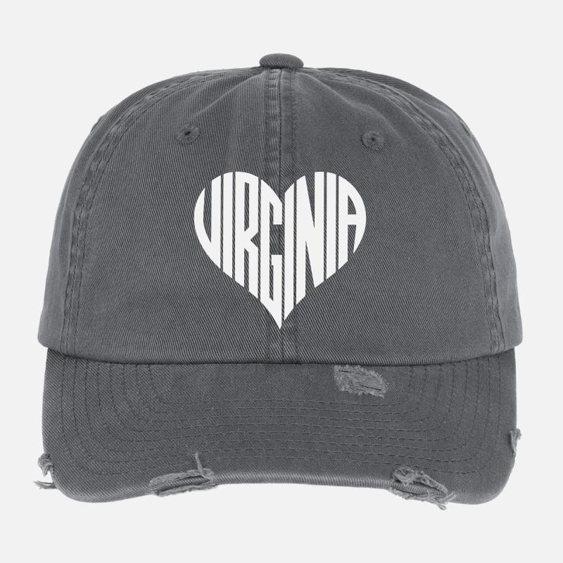Virginia Heart Design Casquette vintage effet usé Flexfit
