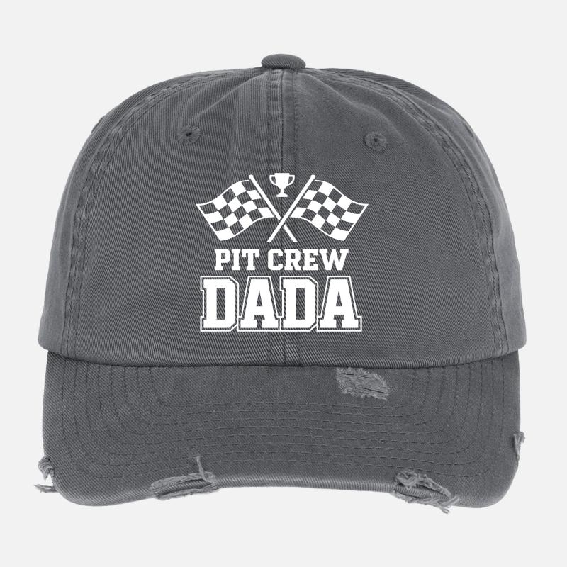 Pit Crew Dada Motorsport Racing Design Flexfit Vintage Destroyed Cap