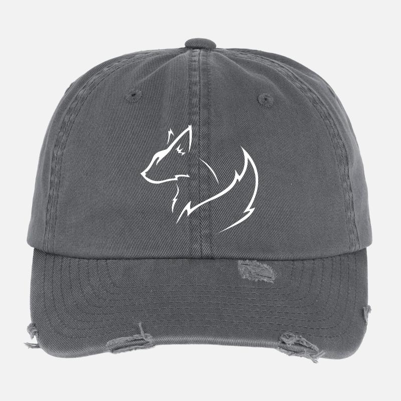 white fox Flexfit Vintage Destroyed Cap