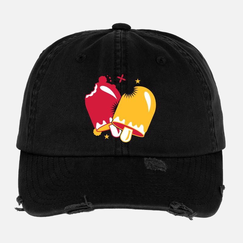 zwei leuchtend leckere Eissorten am Stil Flexfit Vintage Destroyed Cap