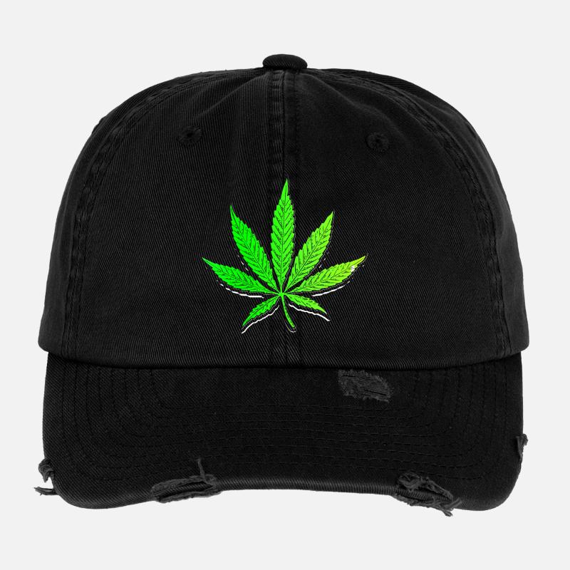 Cannabis weed Cannabis leaf stoned stoner stoner Flexfit Vintage Destroyed Cap