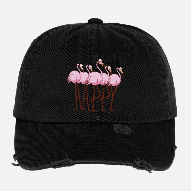 Flamants roses Casquette vintage effet usé Flexfit