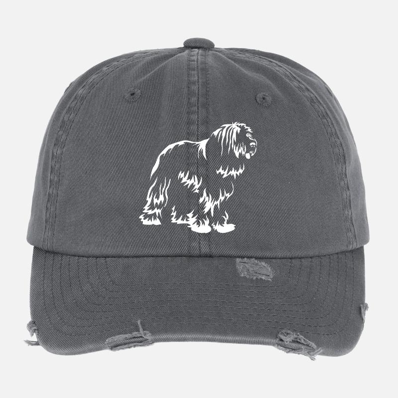 Bearded Collie « Black Edition » Casquette vintage effet usé Flexfit