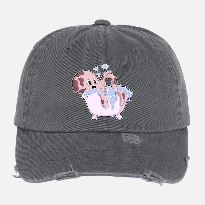 Krake Baden Badewanne Flexfit Vintage Destroyed Cap