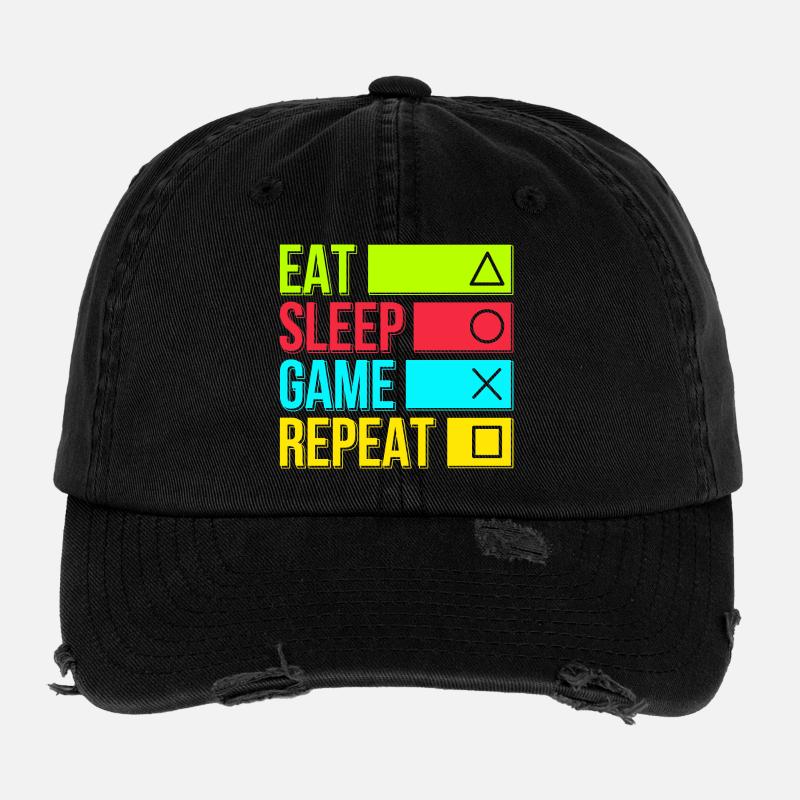 Manger le jeu de sommeil Répéter Casquette vintage effet usé Flexfit