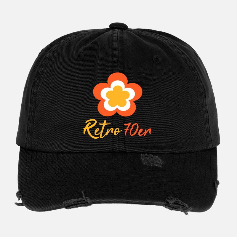 70er Jahre Blume Muster Retro Flexfit Vintage Destroyed Cap