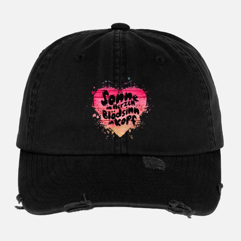 Sonne im Herzen, Spaß im Kopf Flexfit Vintage Destroyed Cap