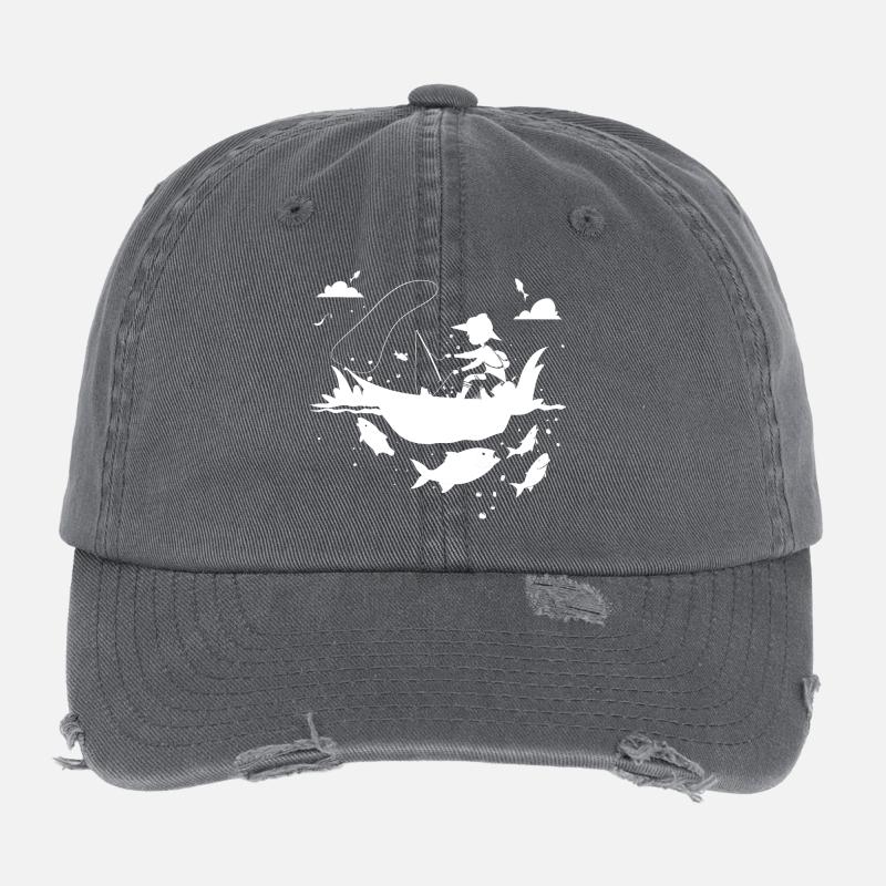 Look de bande dessinée de pêche Casquette vintage effet usé Flexfit