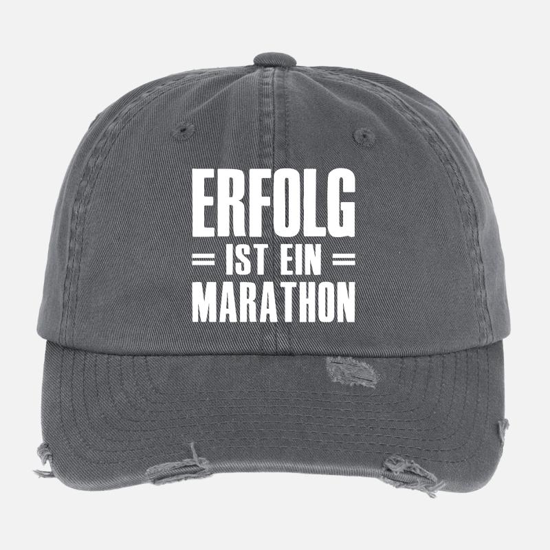 Erfolg ist ein Marathon Gründer Unternehmer Flexfit Vintage Destroyed Cap
