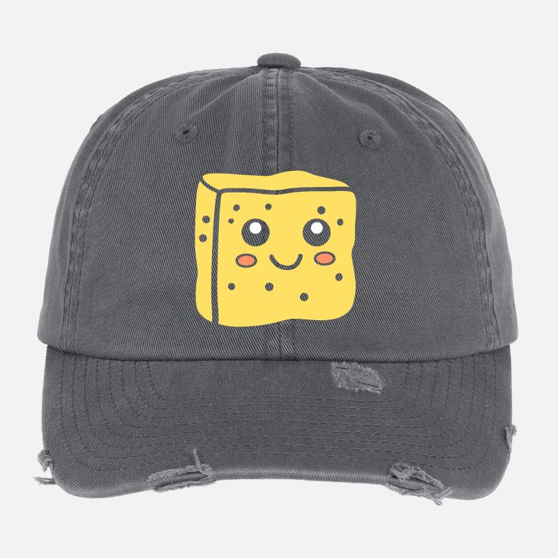 Spongeface Adorable Illustration éponge Casquette vintage effet usé Flexfit