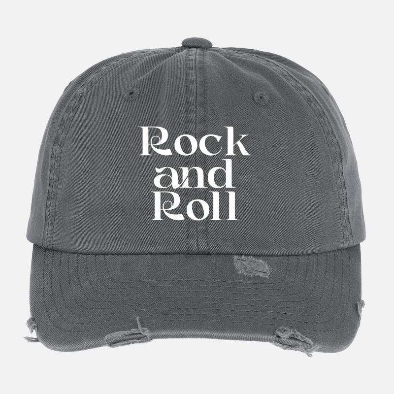 Vintage Rock'n'Roll-Typografie-Design Flexfit Vintage Destroyed Cap