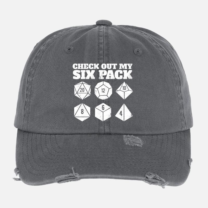 Découvrez mon pack de six dés set RPG Gamer Humour Casquette vintage effet usé Flexfit