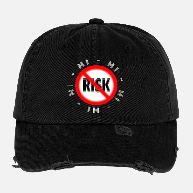 Risikoloser Lebensstil Motiv MI MI MI NO Risk Flexfit Vintage Destroyed Cap