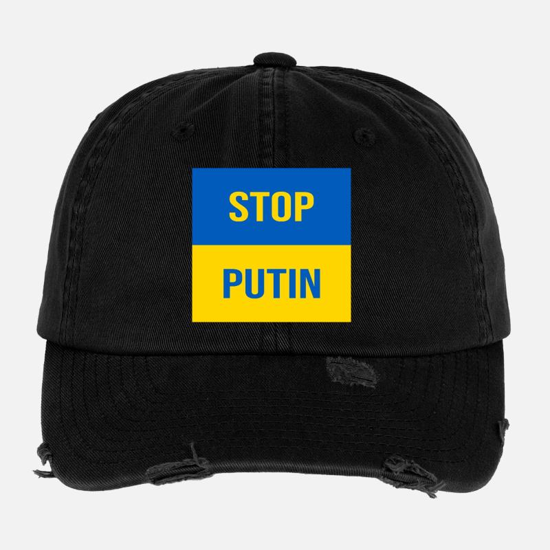 STOP PUTIN Flexfit Vintage Destroyed Cap