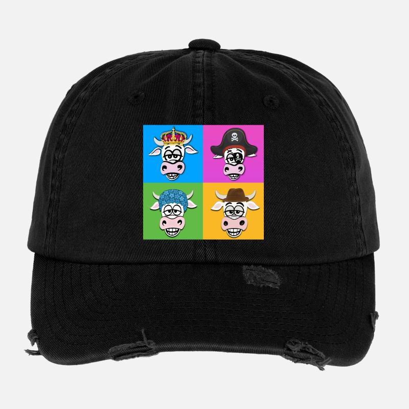 Quatuor de vaches Casquette vintage effet usé Flexfit