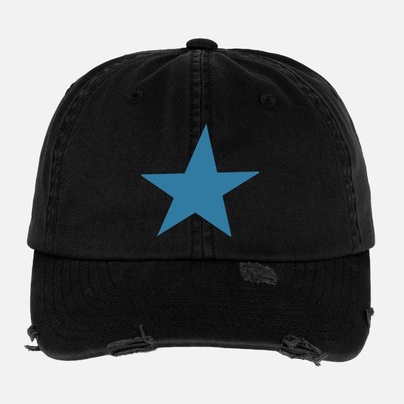 Blauer Stern Illustration Flexfit Vintage Destroyed Cap