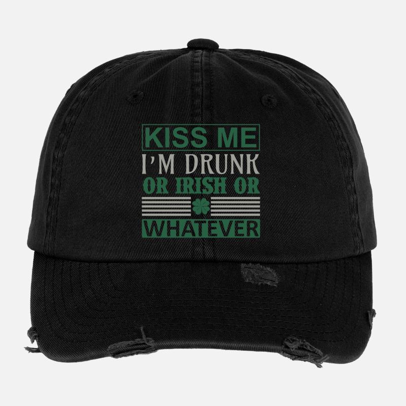 Kiss me drunk irish Flexfit Vintage Destroyed Cap