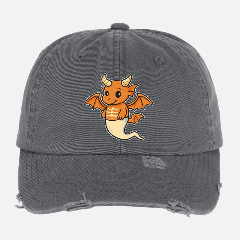 Ami dragon orange Casquette vintage effet usé Flexfit
