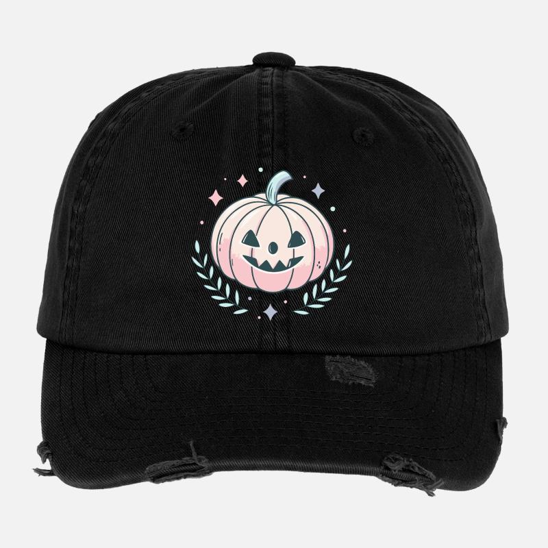 Citrouille pastel joyeuse Casquette vintage effet usé Flexfit