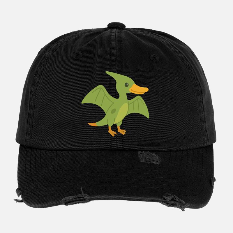 Cute Pterodactyl Duck Flexfit Vintage Destroyed Cap
