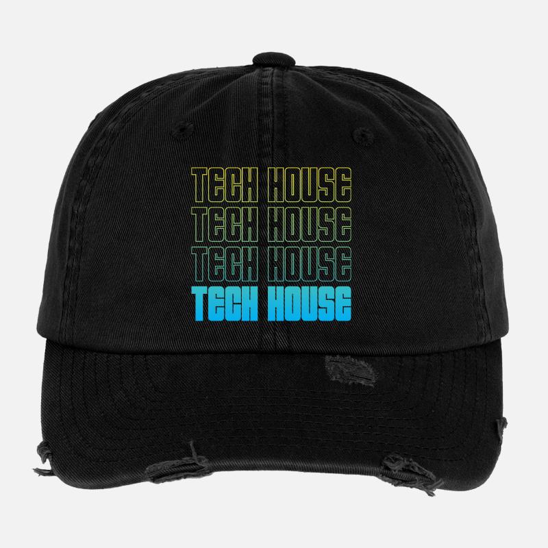Tech House Neon Repeat Flexfit Vintage Destroyed Cap