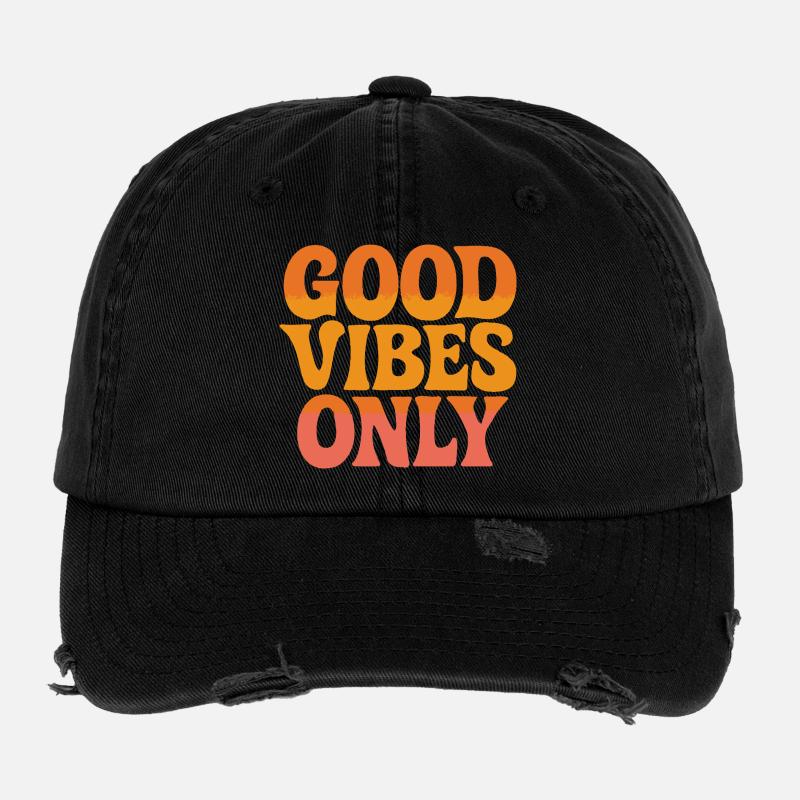 GOOD-VIBES ONLY Flexfit Vintage Destroyed Cap