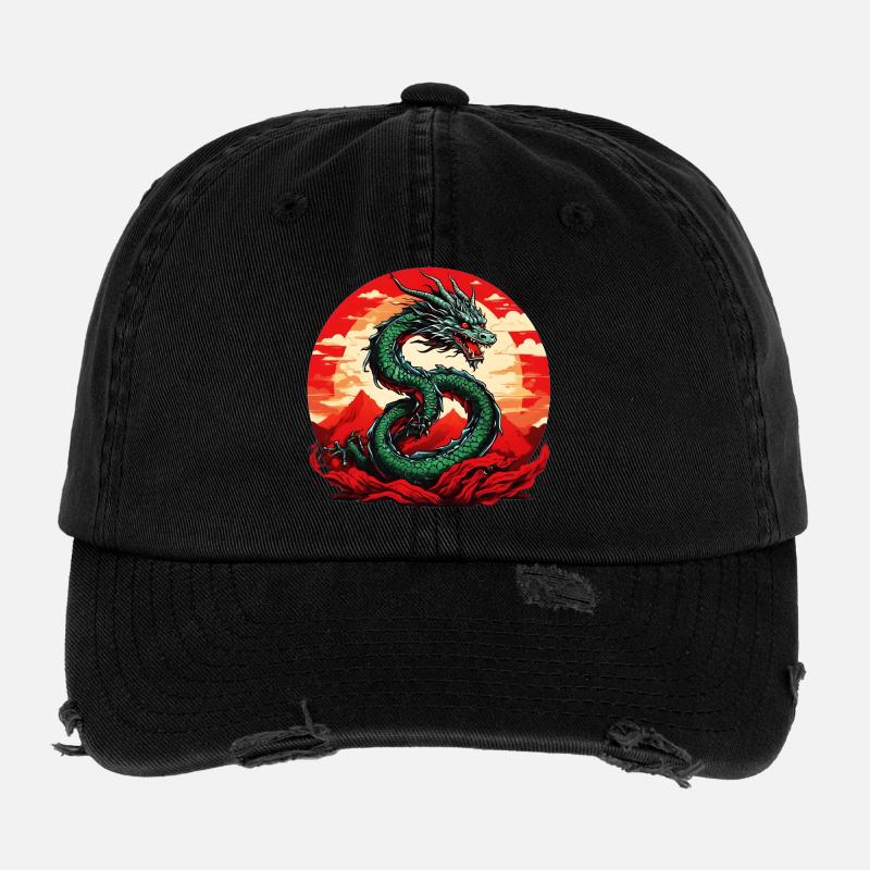 Japanischer Drachen  Flexfit Vintage Destroyed Cap