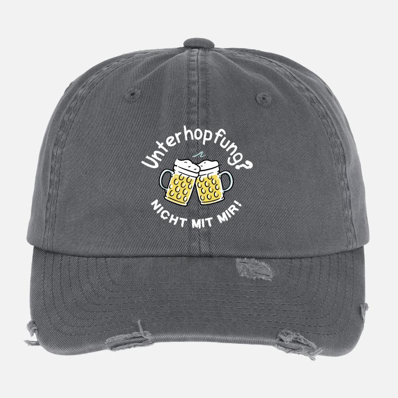 Unterhopfung Pas avec moi ! Dicton de bière originale Casquette vintage effet usé Flexfit