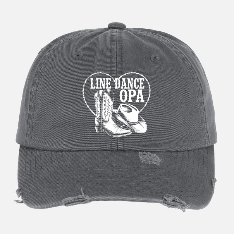 Line Dance Opa Herz Boot Flexfit Vintage Destroyed Cap