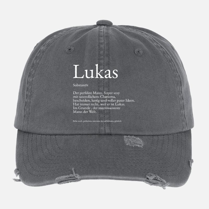 Explication du dictionnaire Lukas Prénom Lukas Casquette vintage effet usé Flexfit