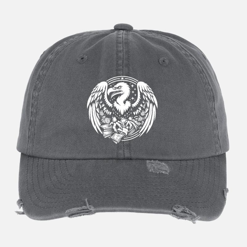 Geld_Geier_weiss Casquette vintage effet usé Flexfit