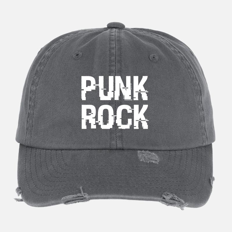 Punkrock Distressed Typografie Flexfit Vintage Destroyed Cap