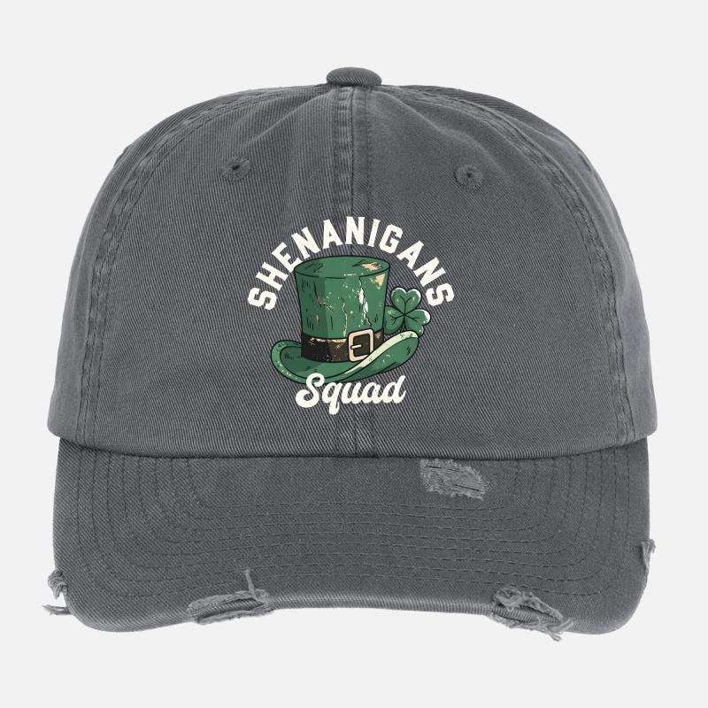 Shenanigans Squad Leprechaun-Hut Flexfit Vintage Destroyed Cap