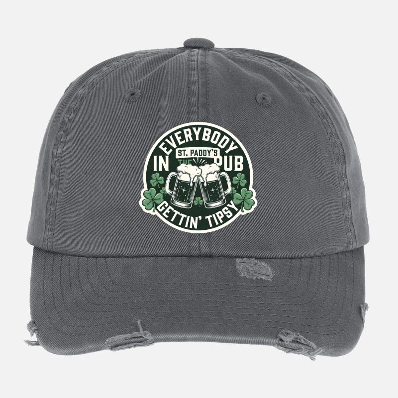 Tout le monde Gettin Gettin Gettin Pub St Patrick Casquette vintage effet usé Flexfit