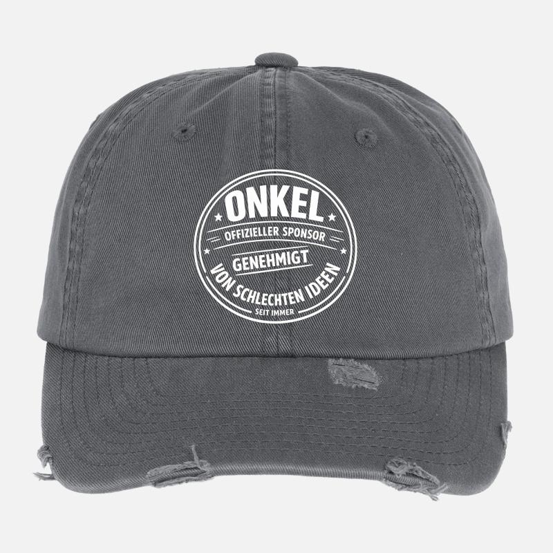 Oncle Parrain de Mauvaises Idées | Drôle de proverbe Casquette vintage effet usé Flexfit