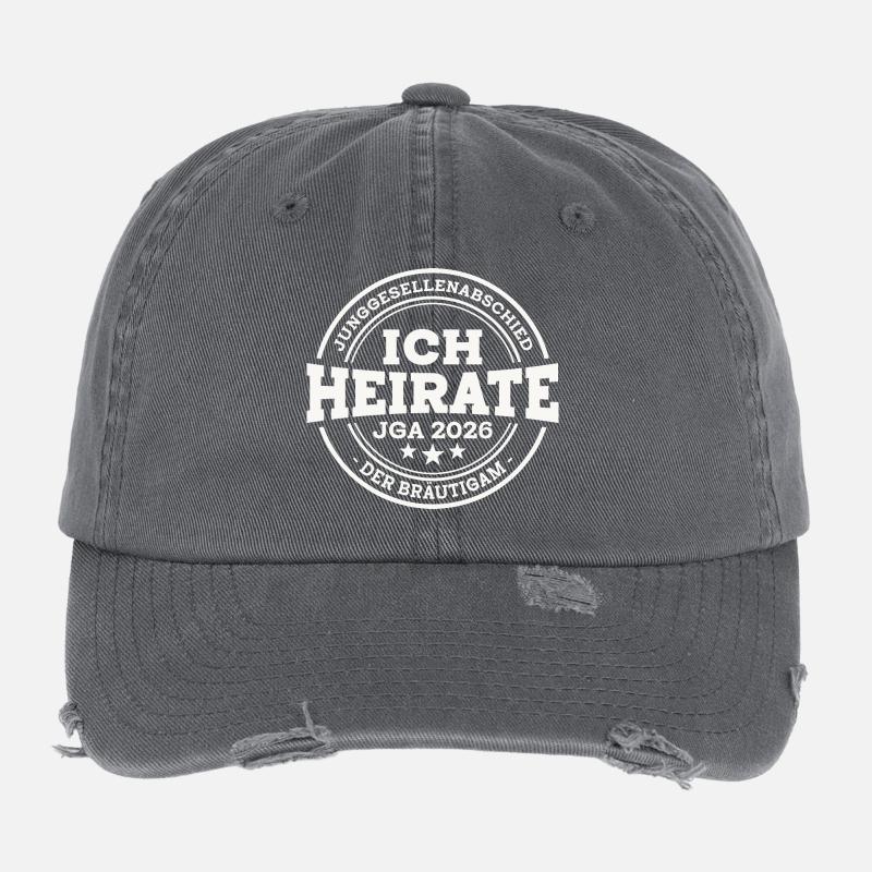 JGA 2026 Der Bräutigam Junggesellenabschied Flexfit Vintage Destroyed Cap