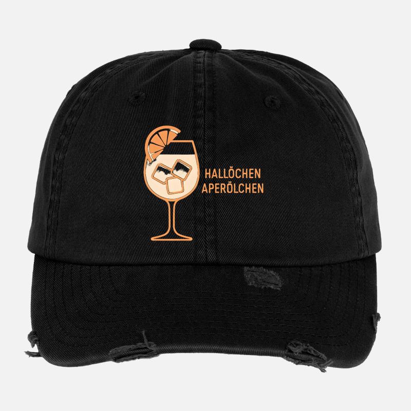 Hallöchen Aperölchen Party Spritz Geschenkidee Flexfit Vintage Destroyed Cap