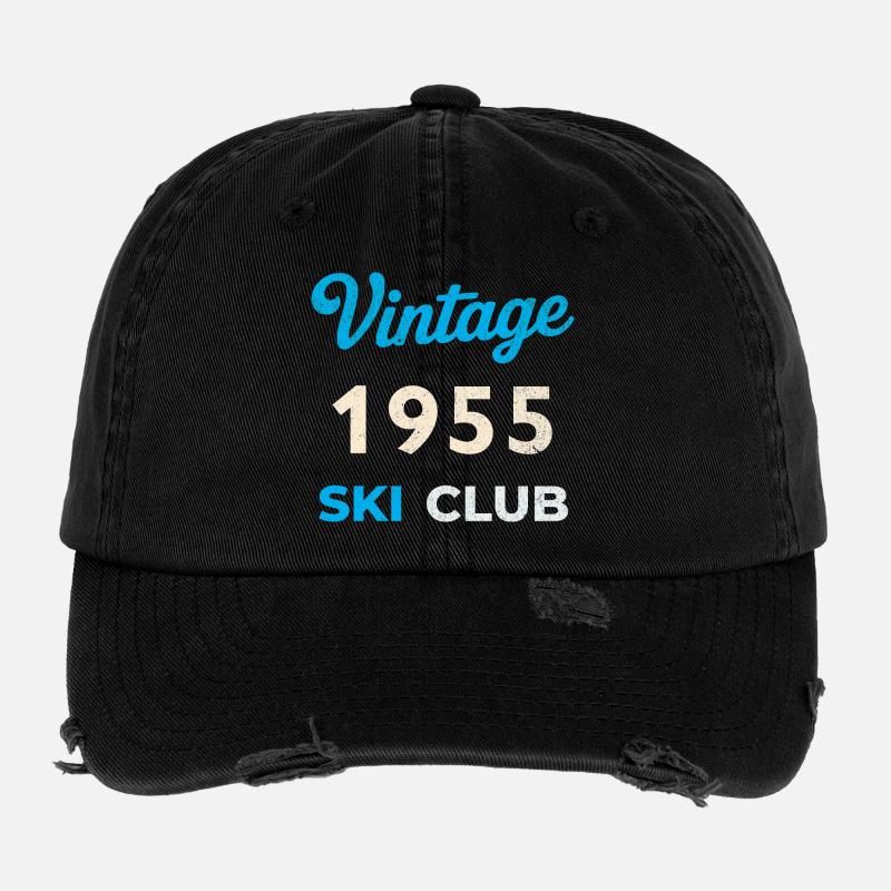 Vintage 1955 – Année de naissance rétro du Ski Club Casquette vintage effet usé Flexfit