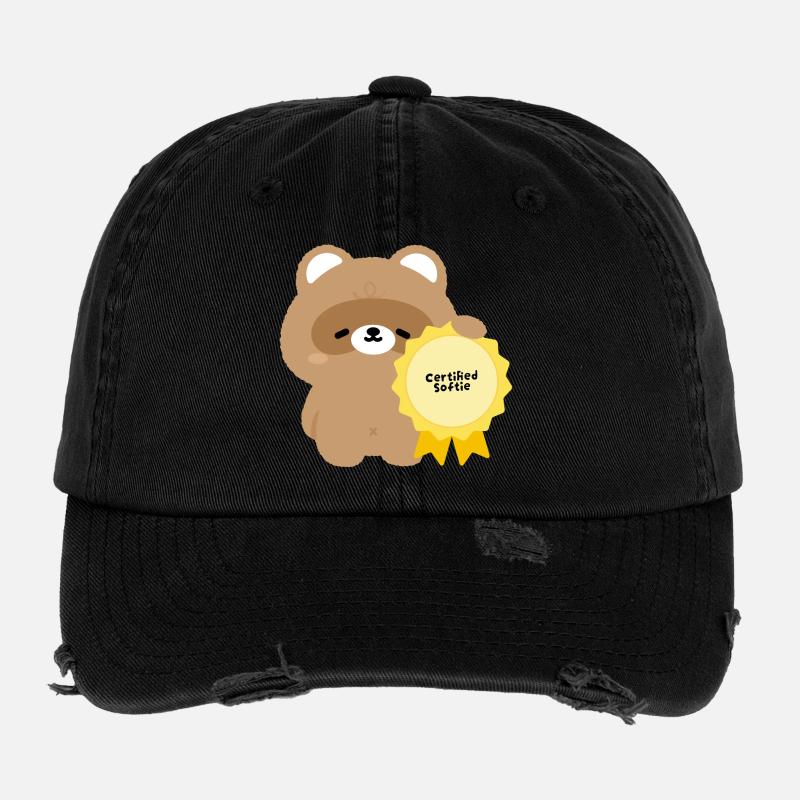 Castor Doux certifié - Casquette vintage effet usé Flexfit - noir