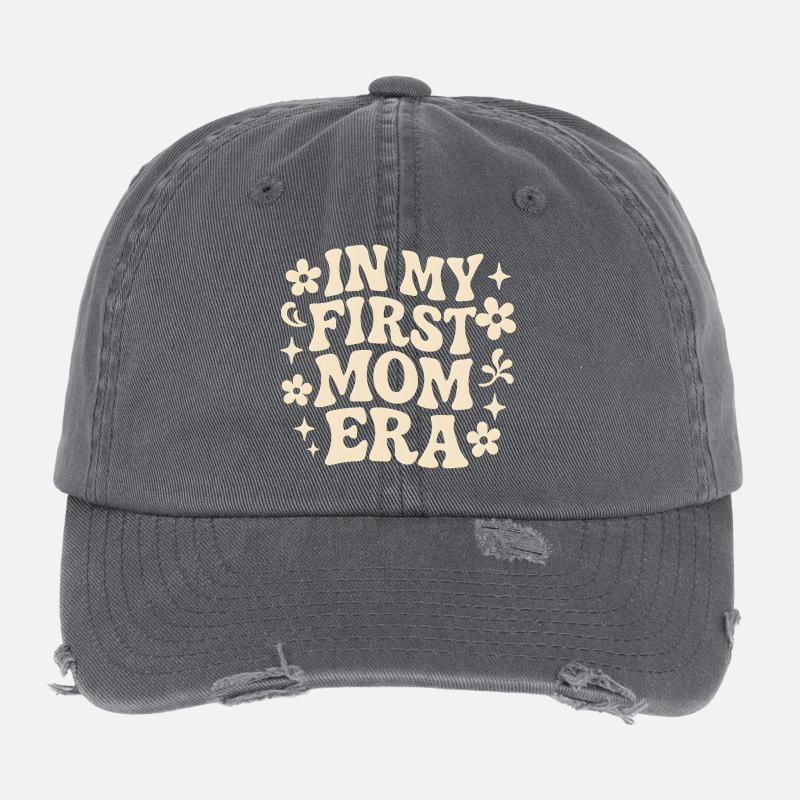 Erster Muttertag Mama Geschenkidee Familie Groovy Flexfit Vintage Destroyed Cap