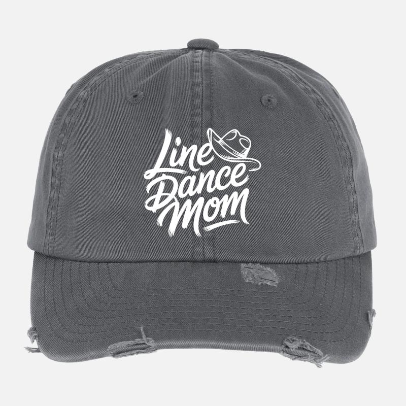 Line Dance Mom Lettering Flexfit Vintage Destroyed Cap