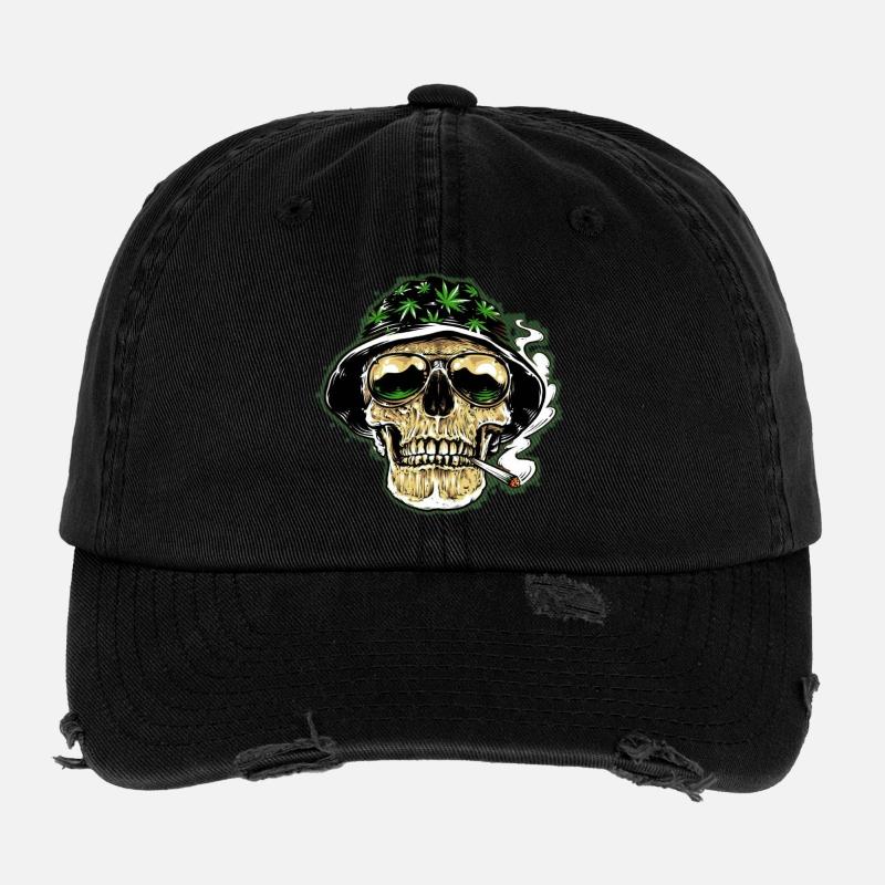 Kiff Skull Casquette vintage effet usé Flexfit