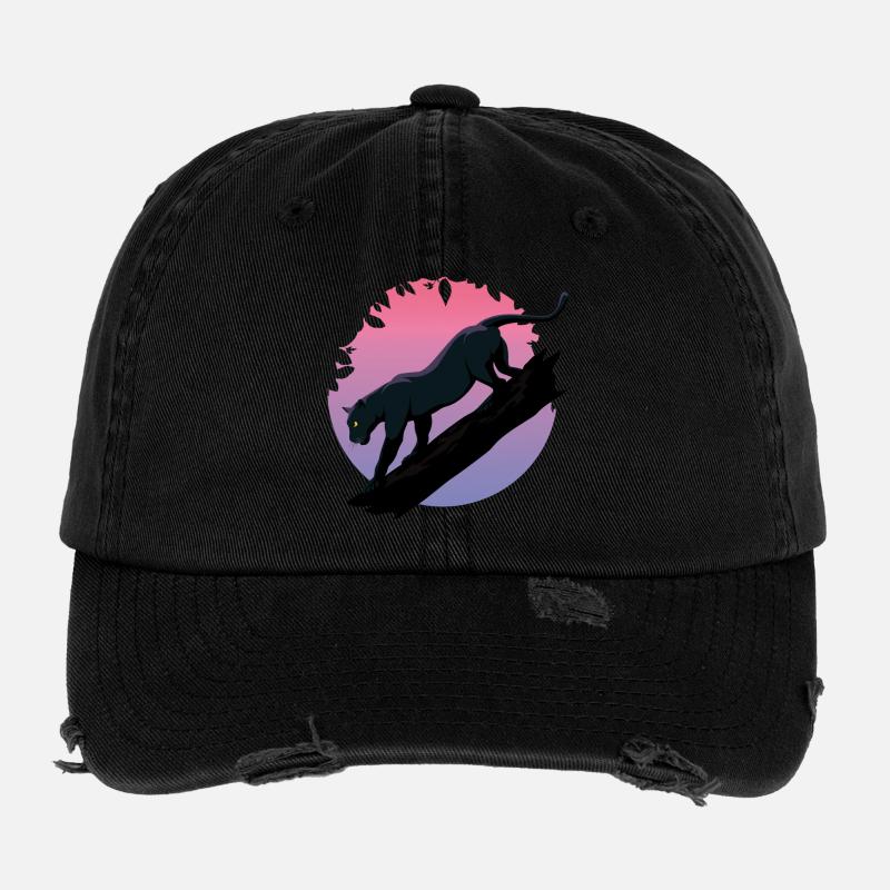 Black Panther Animal Flexfit Vintage Destroyed Cap