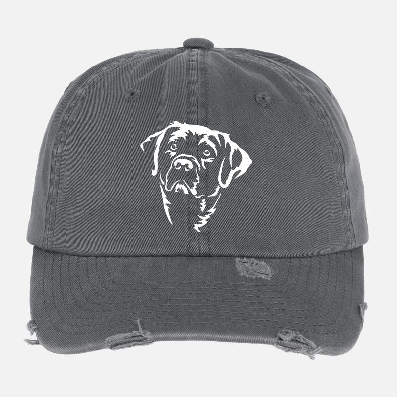 Labrador Kopf "Black Edition" Flexfit Vintage Destroyed Cap