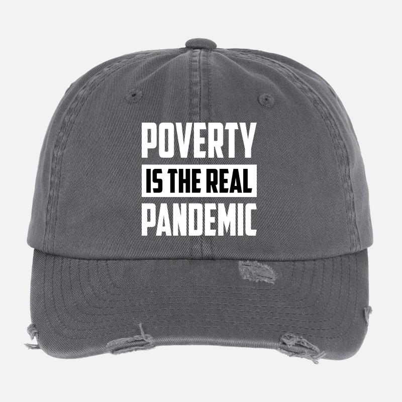 Poverty is the real pandemic Flexfit Vintage Destroyed Cap