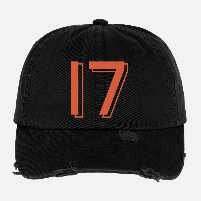 17 Trikotnummer Flexfit Vintage Destroyed Cap