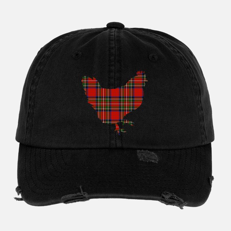 Poulet tartan silhouette Casquette vintage effet usé Flexfit