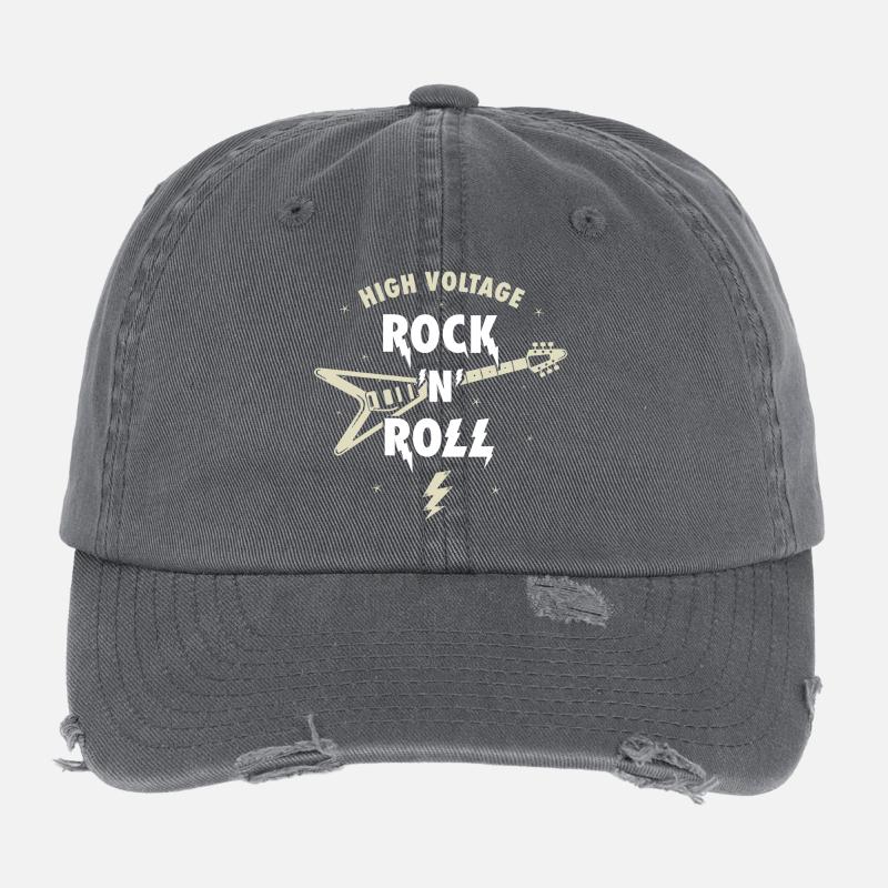 High Voltage Rock'n'Roll Guitar Flexfit Vintage Destroyed Cap