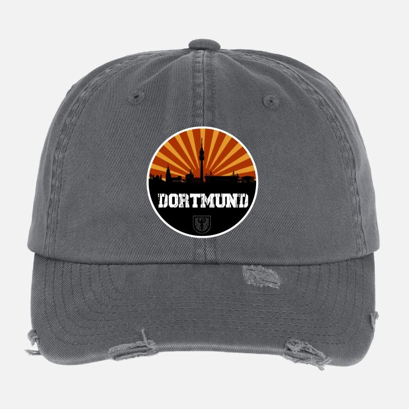 Dortmund Skyline Retro Flexfit Vintage Destroyed Cap